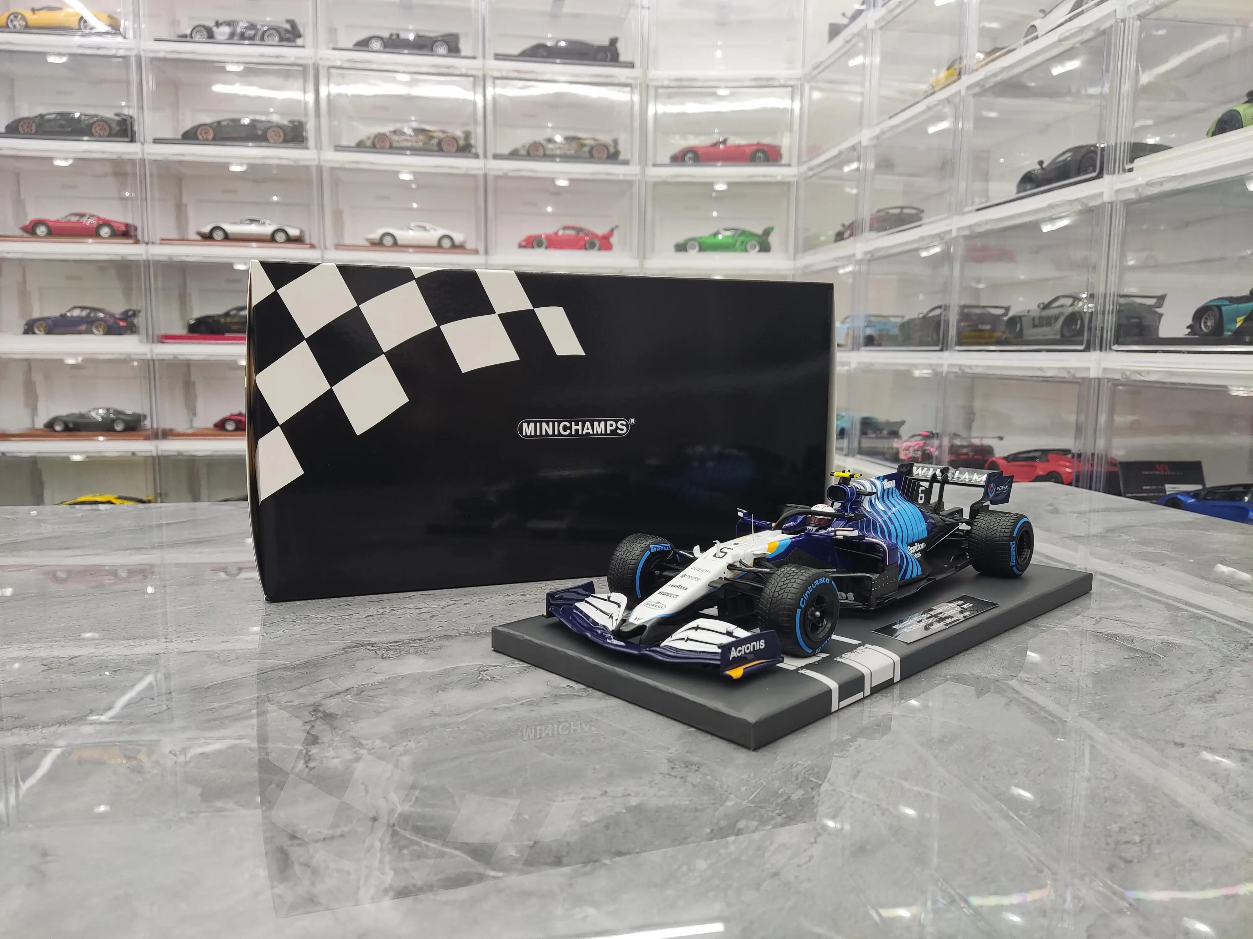 Minichamps 1:18 F1 2021 FW43B Williams #6 Belgium Station Simulation Limited Edition Resin Metal Static Car Model Toy Gift