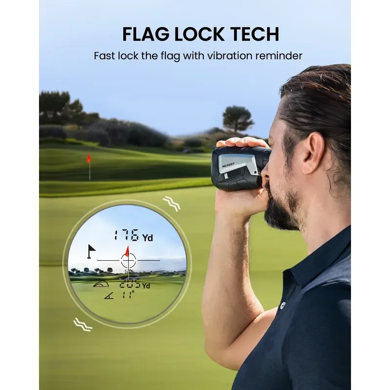 2026 Latest Clear Fast Focus Golf Rangefinder with Large Capacity Rechargeable Battery Long Range Distance Measurement Slope