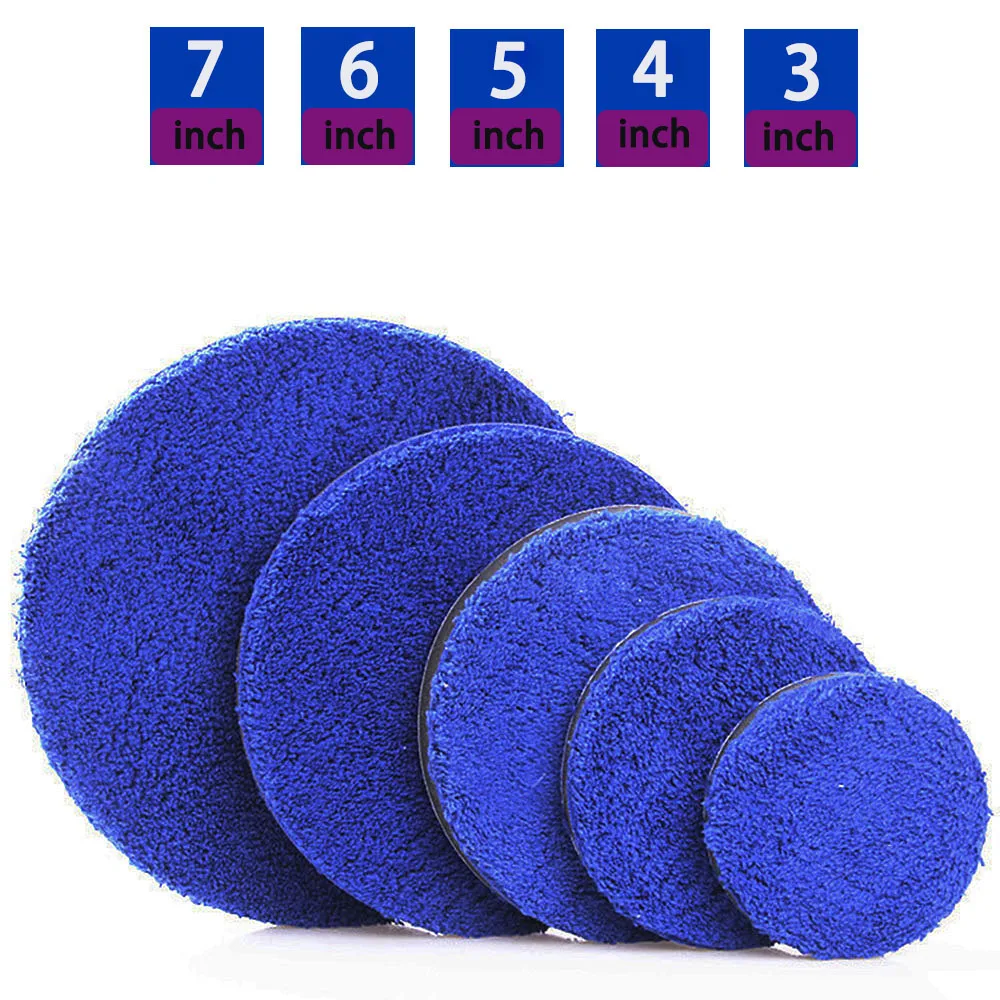 3/4/5/6/7inch Microfiber Polishing Pad For Cars Body Polish Wax Buffer Pad Wash Cleaning Micro Fiber Polishing