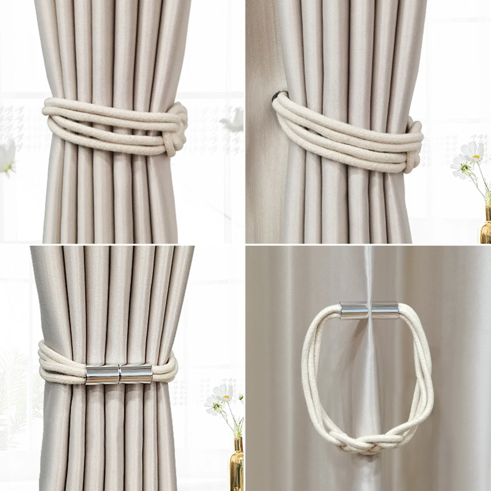 Tieback Tirai Kait Tirai Simpul Tieback Dasi Punggung Gesper Magnetik Tali Buta Alat Dekoratif Klip Gesper Aksesori