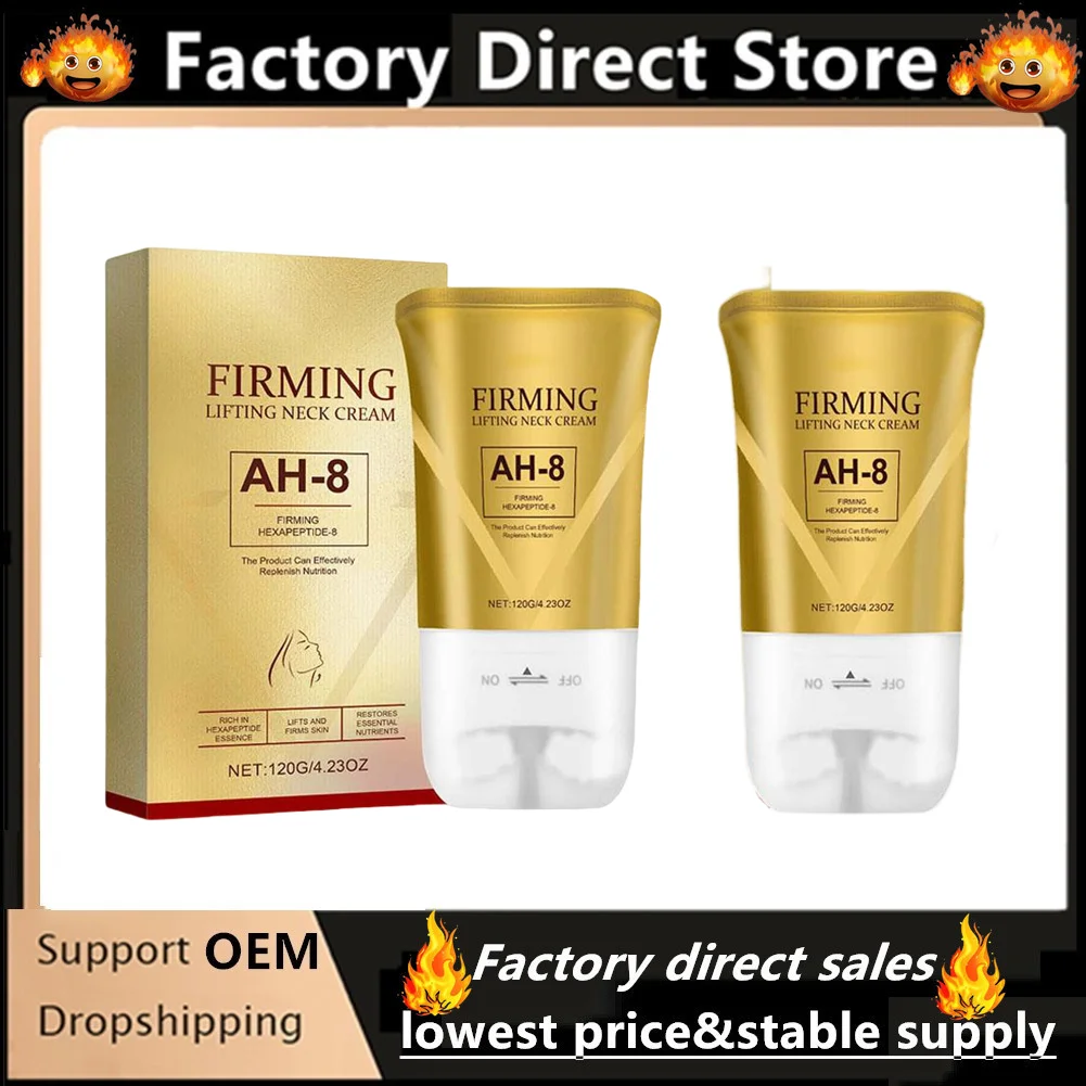 

120g Ah-8 Neck Firming Cream with Roller Massage Neck Tightening Cream For Sagging Skin Moisturizing & Smoothing Hydrating