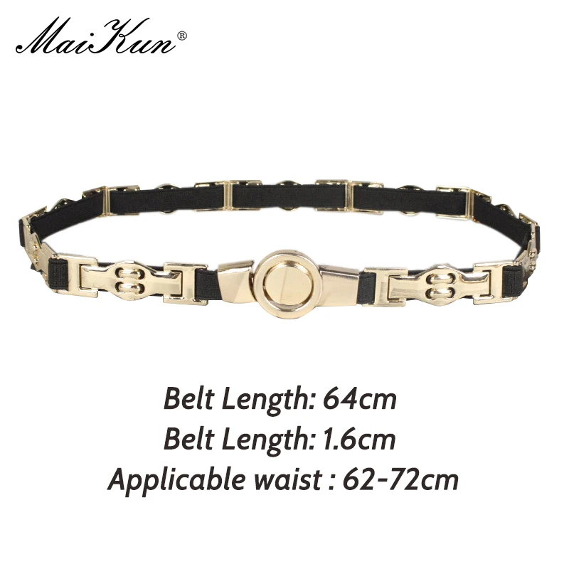 Maikun Vintage Elastic Thin Belt Women\'s Versatile Metal Decorative Dress Accessories Personality Fashion Sweater Girdle