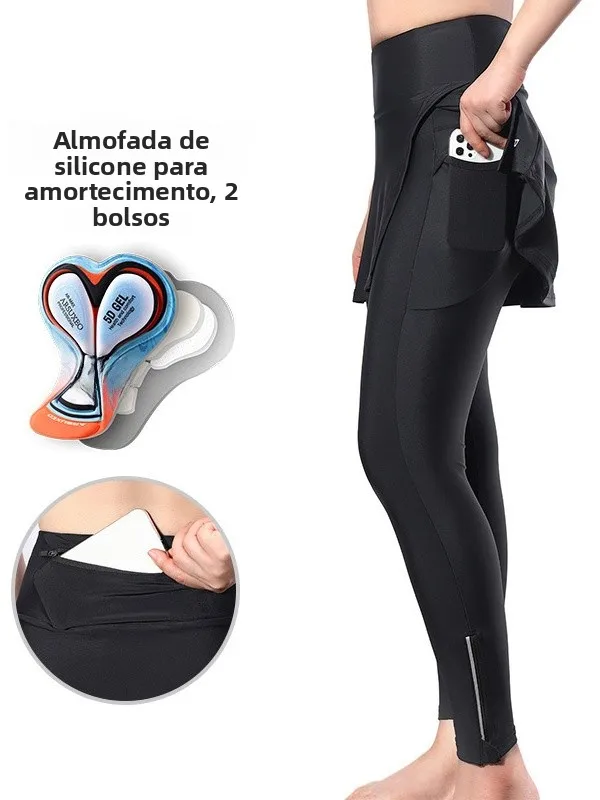 high-waist-cycling-pants-women's-outdoor-bicycle-riding-skirt-pants-shock-absorption-sponge-pad-spring-autumn-seasonal-use