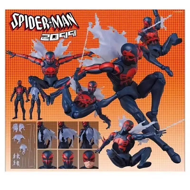 

Anime Mafex 239 Spider Man 2099 Comic Version Action Figure Joint Mobile Handpiece Model Desktop Collectibles Toy Gift