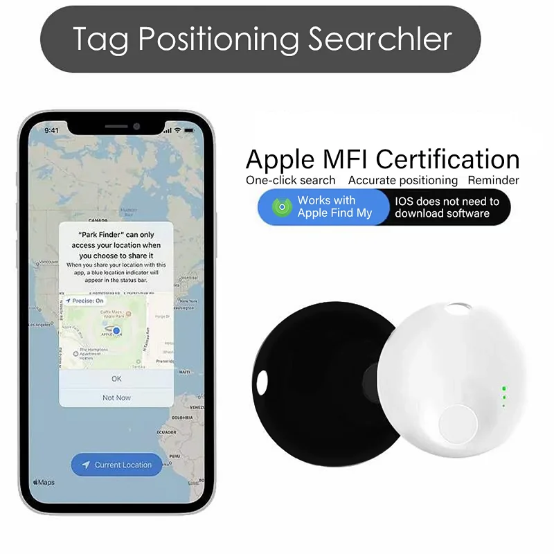 Mini Air Tag GPS Tracker para Apple Find My App, Dispositivo Anti Perder Lembrete, Chave Localizador, Rastreador sem fio, Crianças Finder