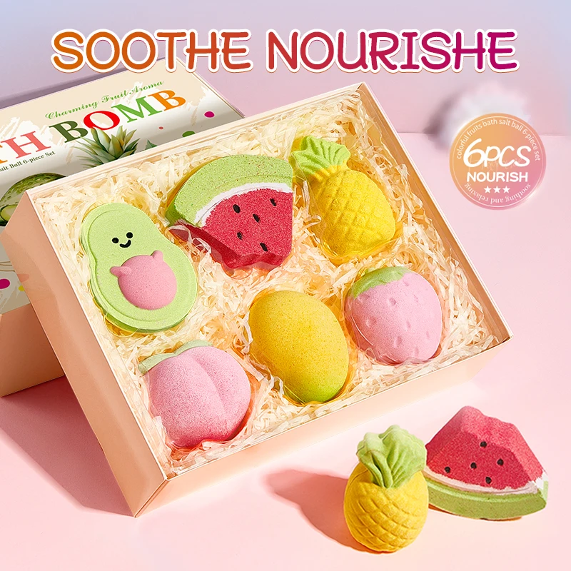 6-piece-set-of-assorted-colorful-fruit-bath-salt-balls-cleansing-body-bath-salt-balls-with-sodium-sulfate-gentle-cleansing-and-nourishment-for-the-skin-citric-acid-relaxing-the-mind-and-body-relieving-fatigue
