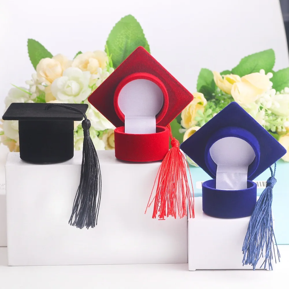 Graduation Cap Shaped Jewelry Storage Box,Graduation Season Proposal Mini Ring Box,Perfect Gift for Bachelor and Campus Souvenir