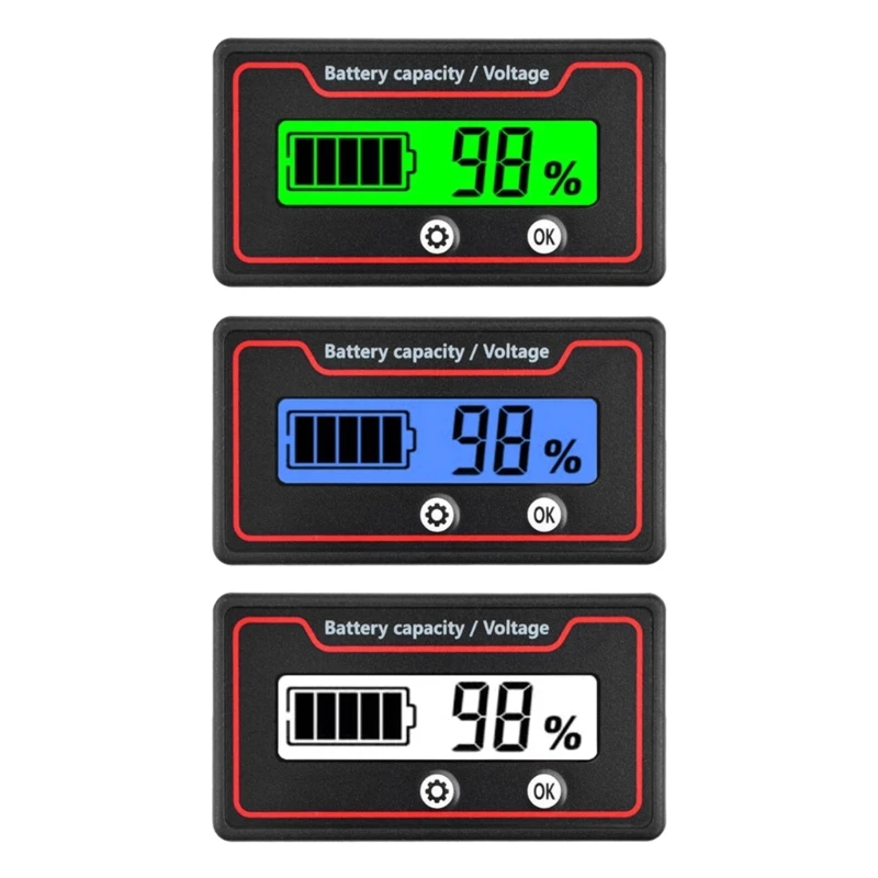 Lead Acid Battery Capacity Indicators LCD Digital Display Meter Lithium Battery Power Detector Tester Meter 9-120V