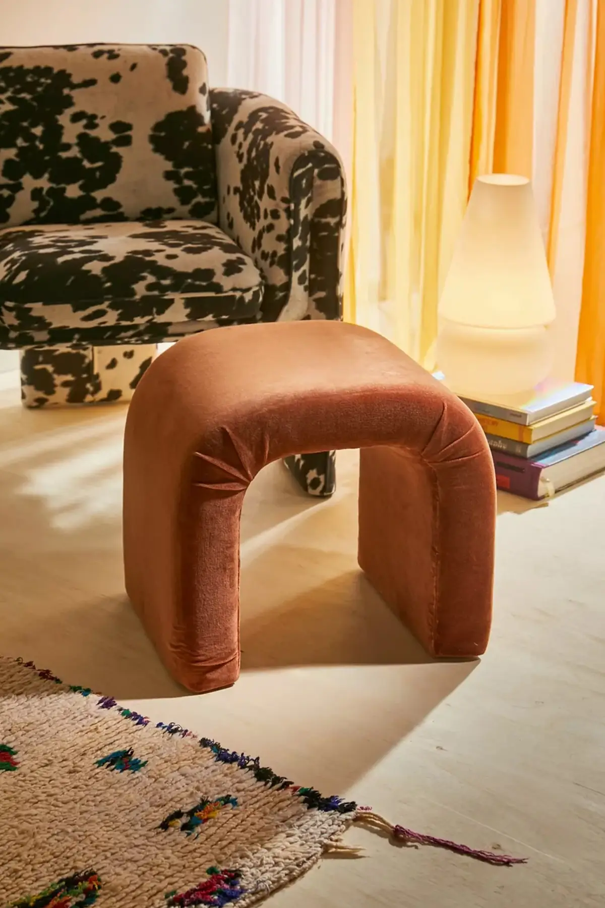 Turin Tile Modern Pouf Chair Makeup Chair Stylish Design Stool