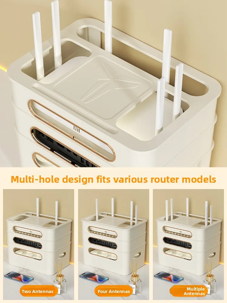 صندوق تخزين لراوتر لاسلكي وجهاز استقبال تلفزيوني، منظم من مادة البي في سي للاستخدام في غرفة المعيشة، حل لإدارة الكابلات، مودي...