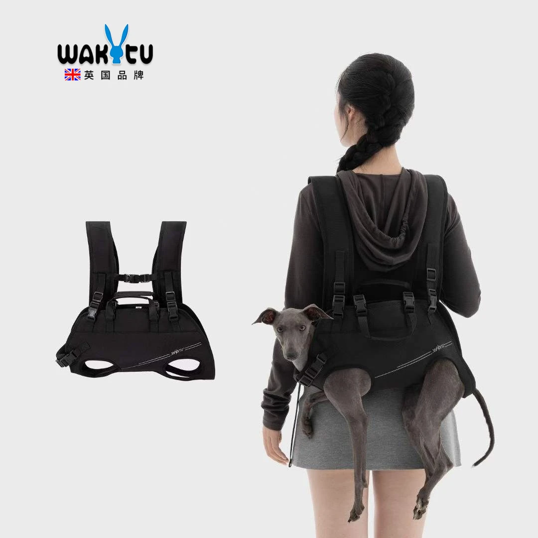 

Wakytu Pet Shoulder Harness Backpack Carrier for Small Medium Dogs Portable Outdoor Horizontal Strap Bag Dog Carriers