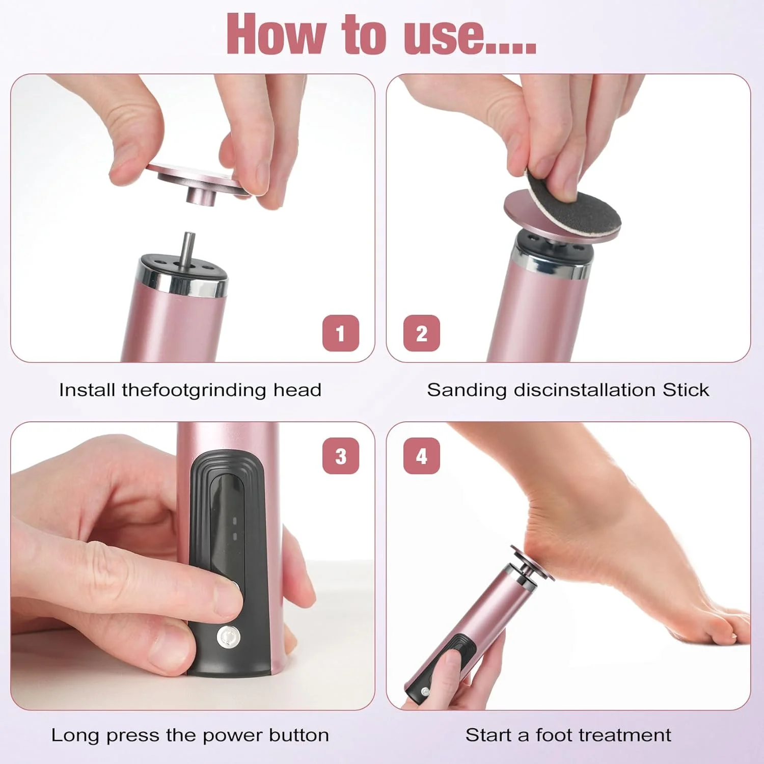 Nieuwe 2-in-1 elektrische voetgereedschap pedicuremachine Dode huidverwijderaar, eelt gemalen voettrimmer, oplaadbaar voetverzorgingshulpmiddel