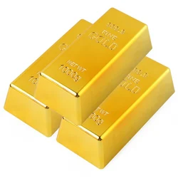 Fake Gold Bar Plastic Golden Paperweight Home Decor Bullion Bar Simulation Decoration Crafts Creative Gold Brick Decor