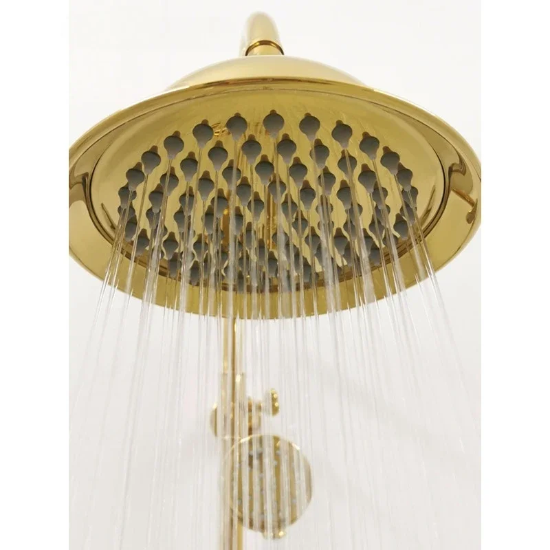 

Бытовая ванная комната из титана, золотой латуни, душевой набор, европейский антикварный смеситель для горячей и холодной воды