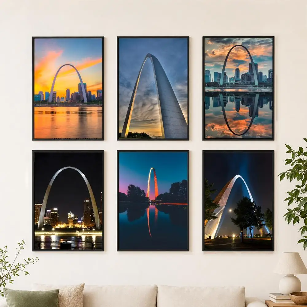 Art llandmark building GGateway Arch ed Poster  Poster, Wall Decor Art Print, Abstract Wall Decor Art Print for Living Room