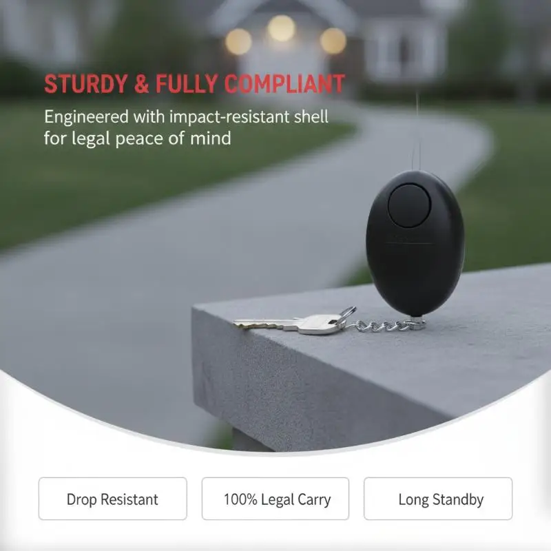 1PC 120dB Loud Personal Safety Alarm Keychain, Portable Emergency Alert Siren Pendant for Outdoor Walking Protection