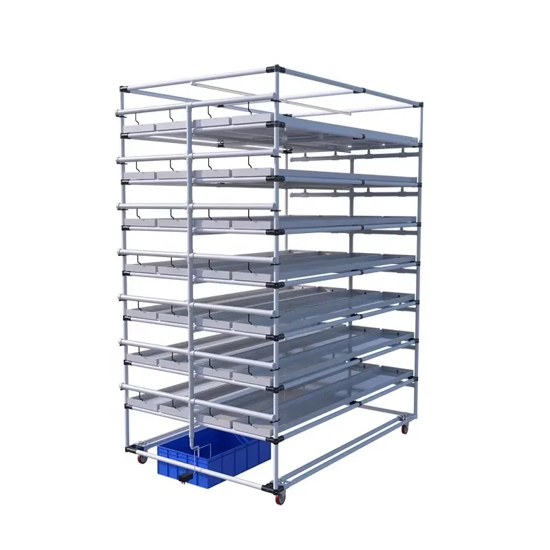 

Microgreen Hydroponics Vertical Grow Rack System Indoor Farming with Ventilation System