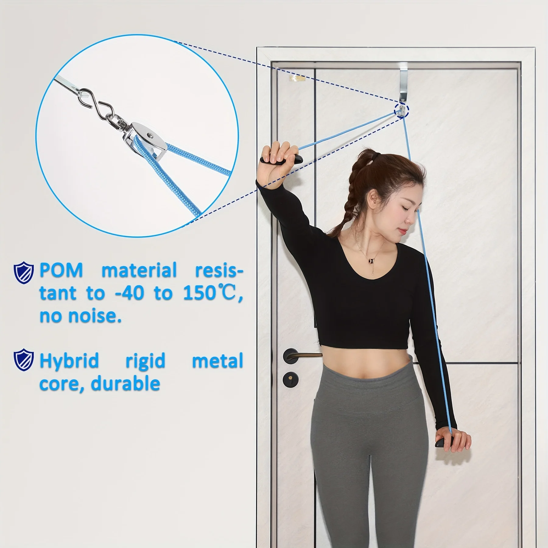 Over The Door Pulley System Neck Shoulder Exercise For Shoulder Recovery Body Relaxation Home Physical Therapy Stretching Workou