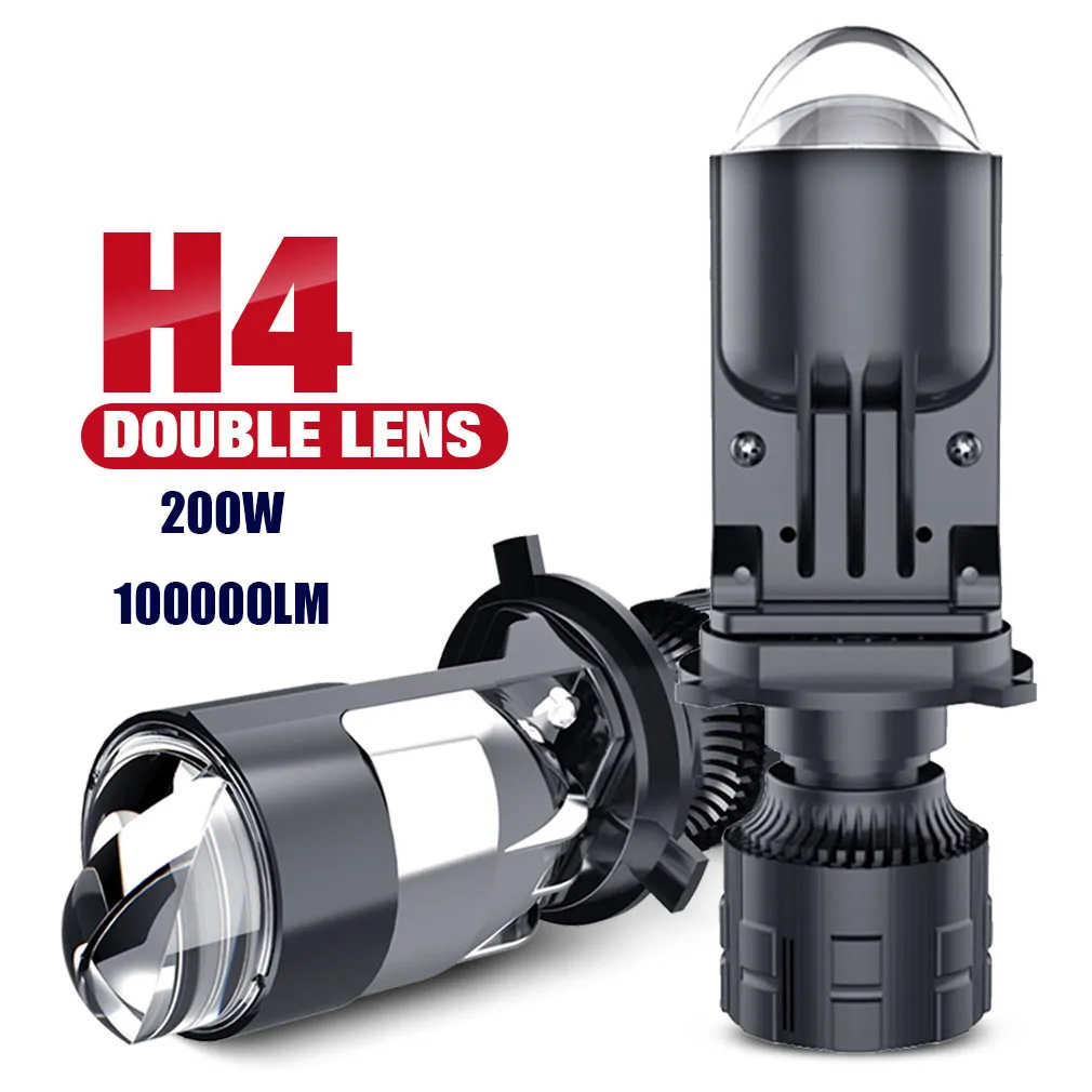 ZK20 200W 100000LM Auto Lamp Mini Lens LED H4 Y7D Y6D A82 Bulbs Headlight Car Motorcycle Dual Projector Len LED Automotive Moto