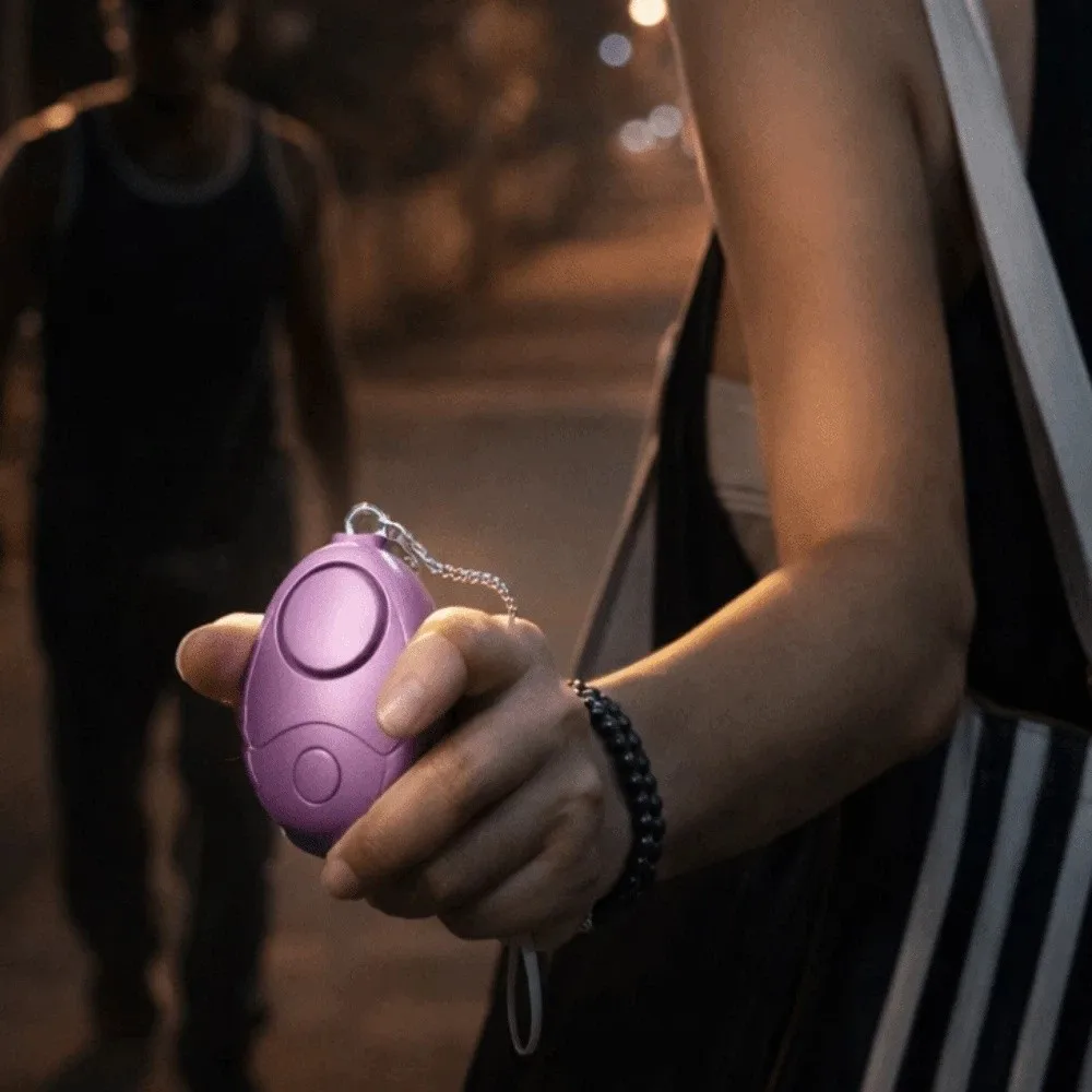 

Portable Loud Siren Personal Alarm Egg-shaped LED Flashlight Security Alarm 130dB Sound Security Protection Elderly
