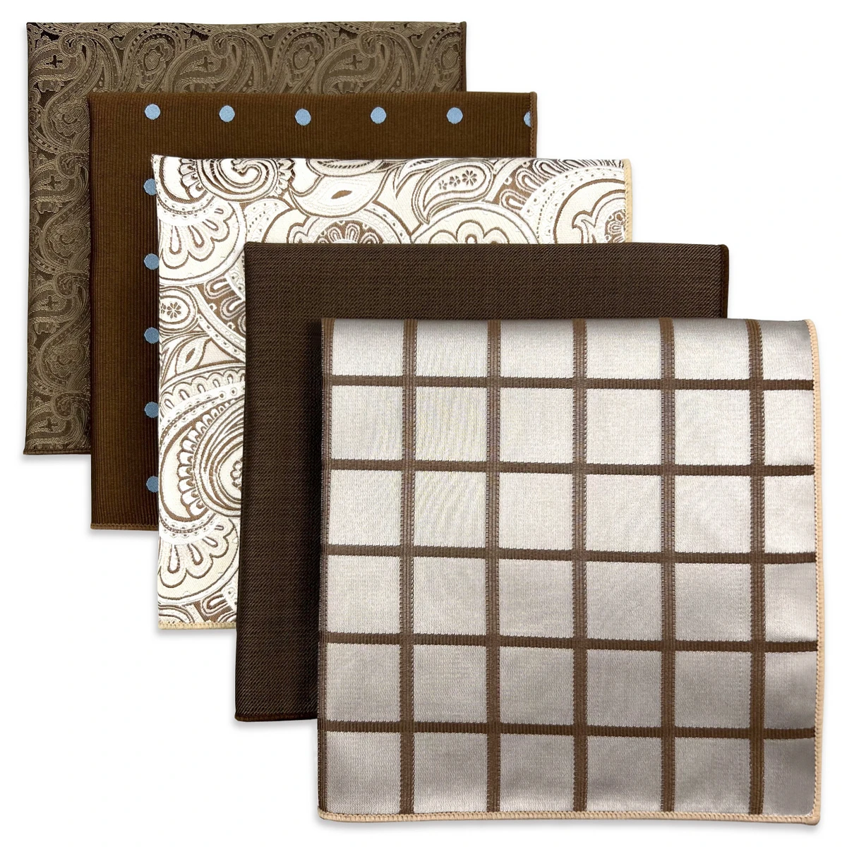 5 Pieces Colorful Assorted Mens Pocket Square Classic Handkerchief Set Gift