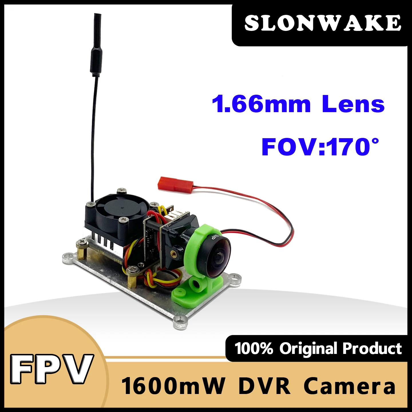 SLONWAKE 5.8G 48CH 200/500/1000/1600mW 조절 가능한 송신기 카메라 AIO DVR 녹화 800*480px 지원 64G TF 카드 RC FPV용