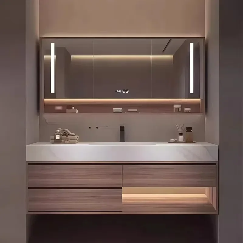 Sintered Stone Seamless Ceramic Basin Bathroom Vanity Set - Smart Toilet WashbasinN20