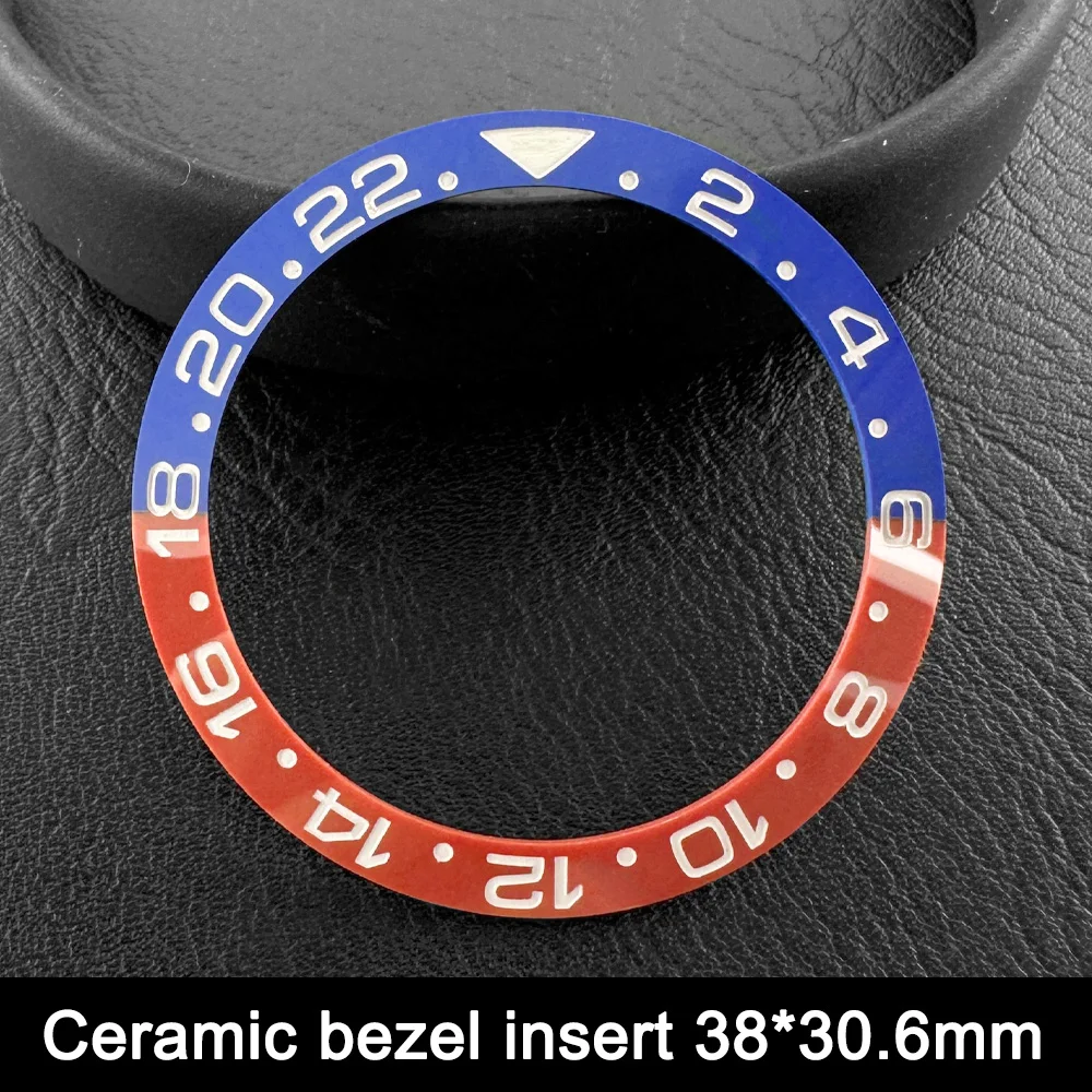 38mm*30.6mm Sloped Ceramic GMT Bezel Ceramic Watch Bezel Replacement Parts For Mechanical Watch Modification Accessories