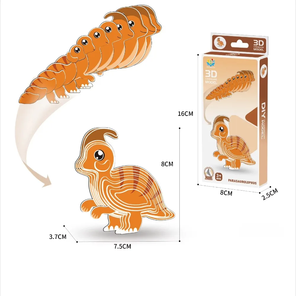 

DIY Handicrafts 3D Animal Puzzle Educational Toy Dinosaur Series 3D Puzzle Cartoon Safari Paper Crafts Animal Model Assembly