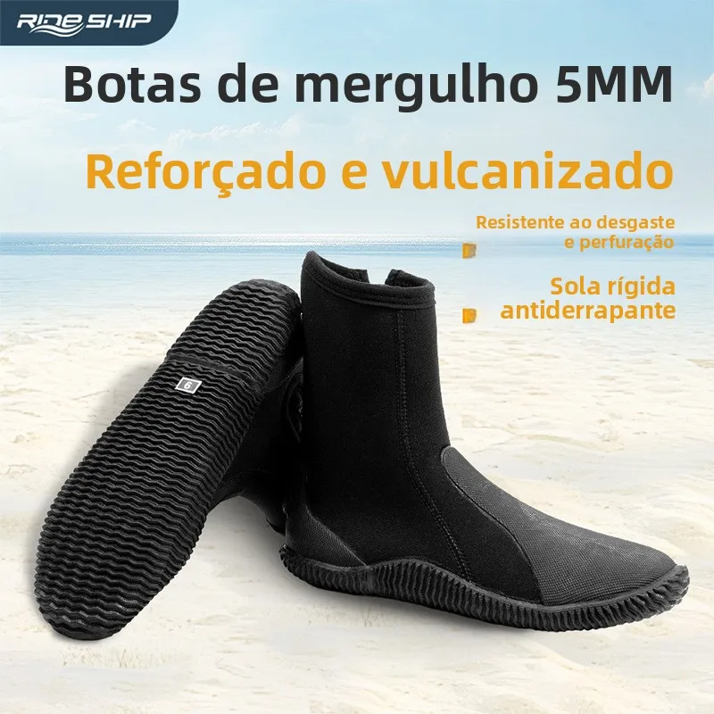chaussures-de-plongee-montantes-bottes-de-plongee-thermiques-pour-la-plage-antiderapantes-resistantes-aux-coupures-pour-le-snorkeling-respirantes-pour-la-randonnee-l'escalade-en-riviere-noires