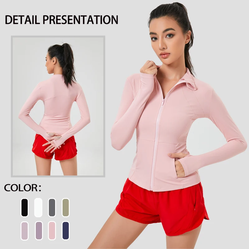 Trail Running Long Sleeve Workout Top Outerwears Yoga Clothes Shirts Women's Jackets Gym Woman Outwear Outdoor Sports Sportswear