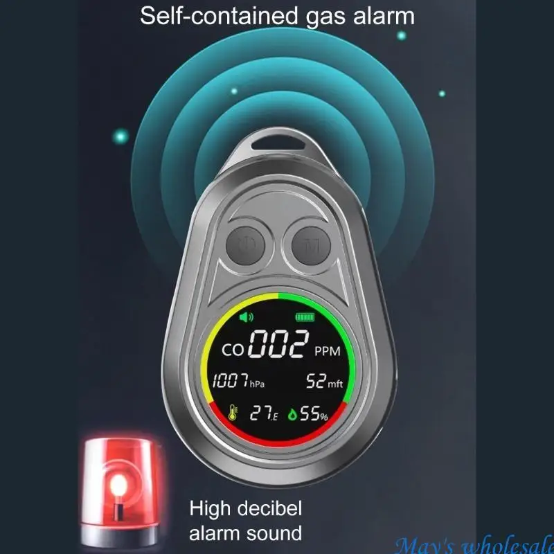 Carbon Monoxide Detectors Portable CO Meter Multifunction Atmospheric Pressure Temperature Altitudes Humidity Monitors 448A
