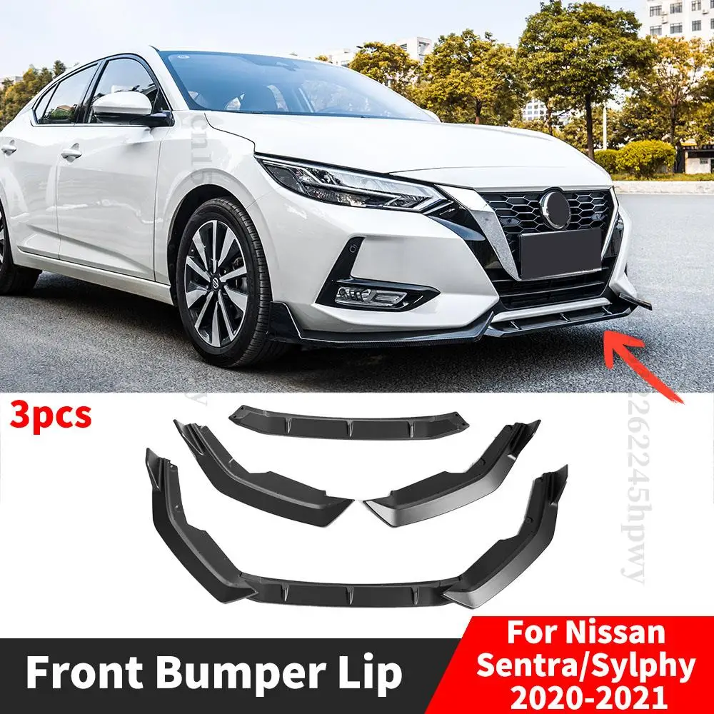 

Front Bumper Lip Lower Chin Modified Exterior Part Decoration Tuning Accessories Splitter For Nissan Sentra Sylphy 2020 2021