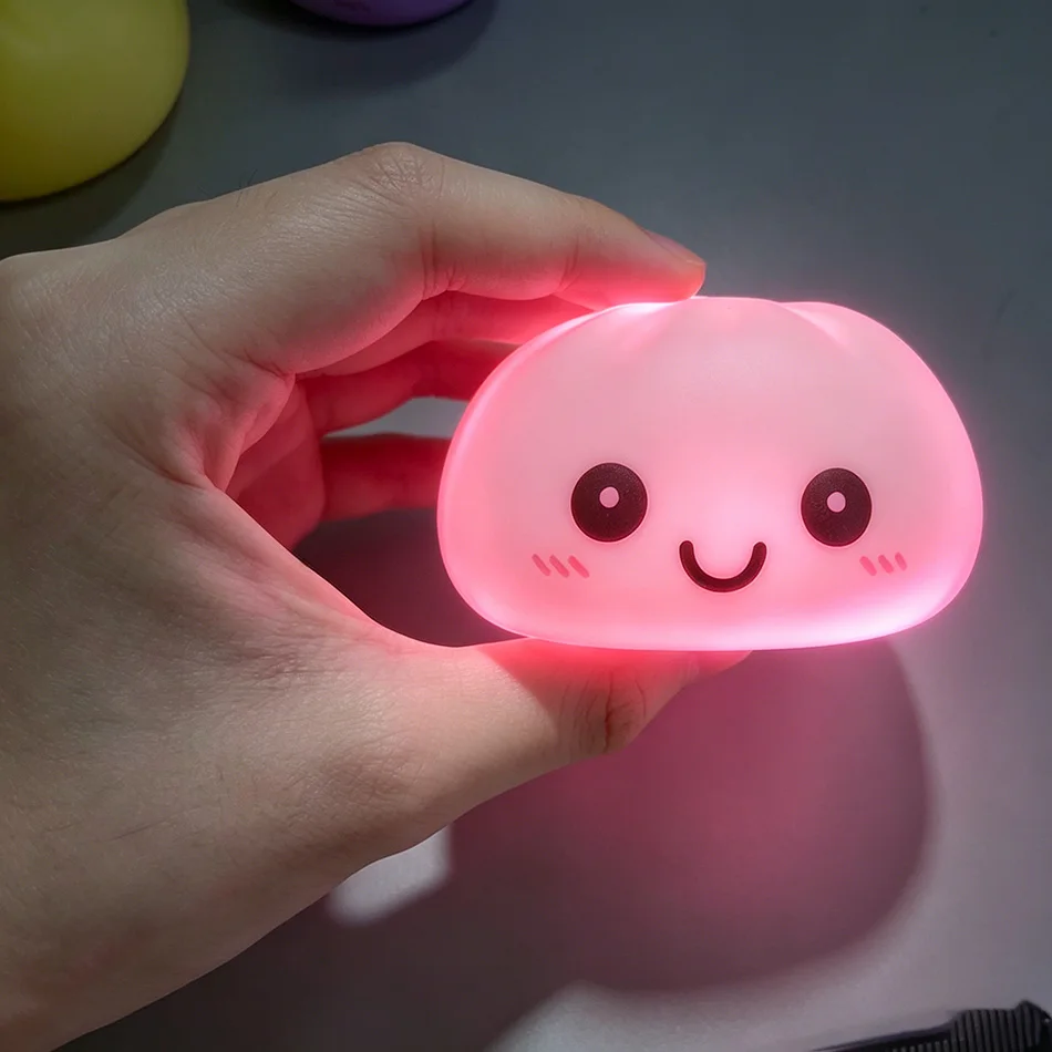 2026 Aesthetic LED Glowing Dumpling: Bubble Spitting Squeeze Toy, Realistic Food Decor & Sensory Gel Stress Ball for Adults/Kids