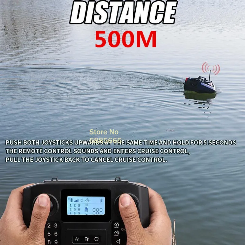 100 GPS Return Cruise Smart Fish Finder Remote Control Bait Boat 2KG 500M Colorful Light 3 Hopper Unhook RC Fishing Bait Boat