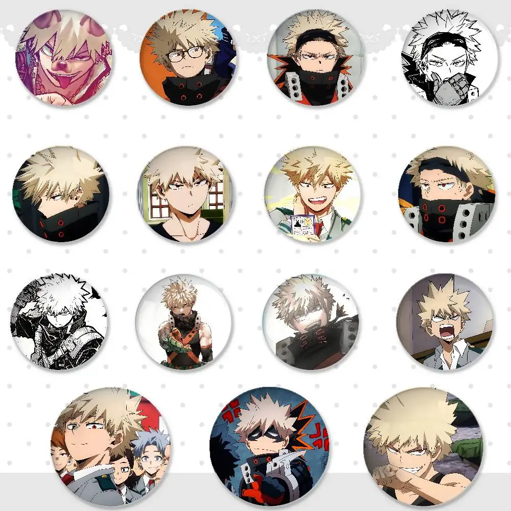 Cute B-Bakugo Katsuki-S Anime Badges Tinplate Soft Button Pin Brooch Metal Badge Custom Jewelry Accessories Hat Bag Lapel