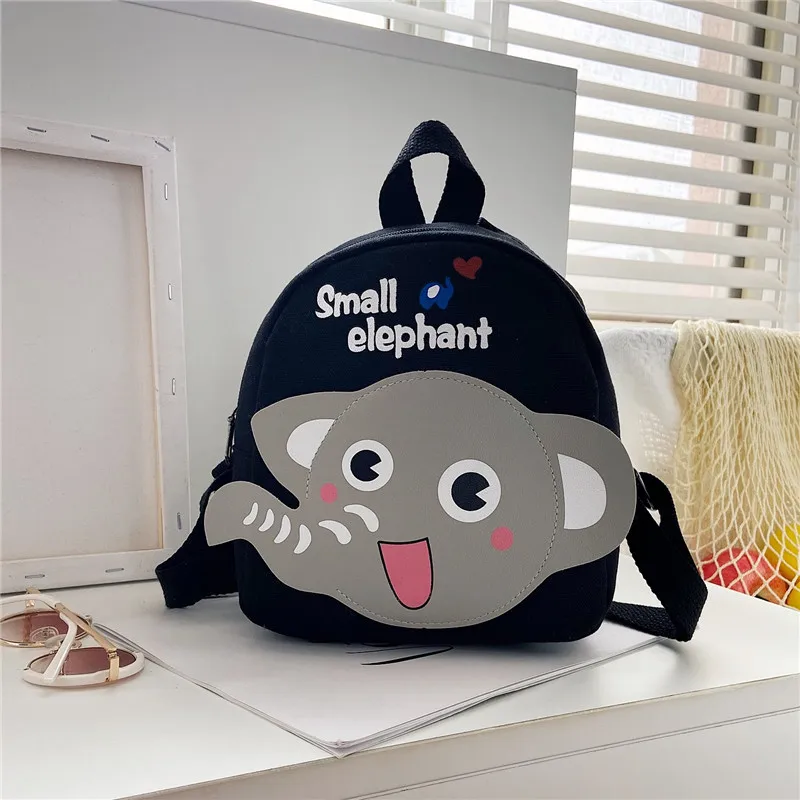 Fashion Children\'s Bag Boys Girls Canvas Backpack Cartoon Elephant Cute Kindergarten Schoolbag Toddler Lightweight Shoulders Bag