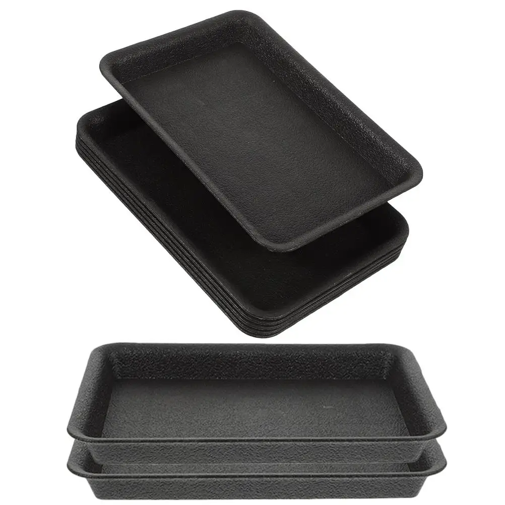 

8 Pcs Plant Flower Pot Tray Plastic Trays for Plants Indoors No Holes Bonsai Pots Planter Saucers Black Drip