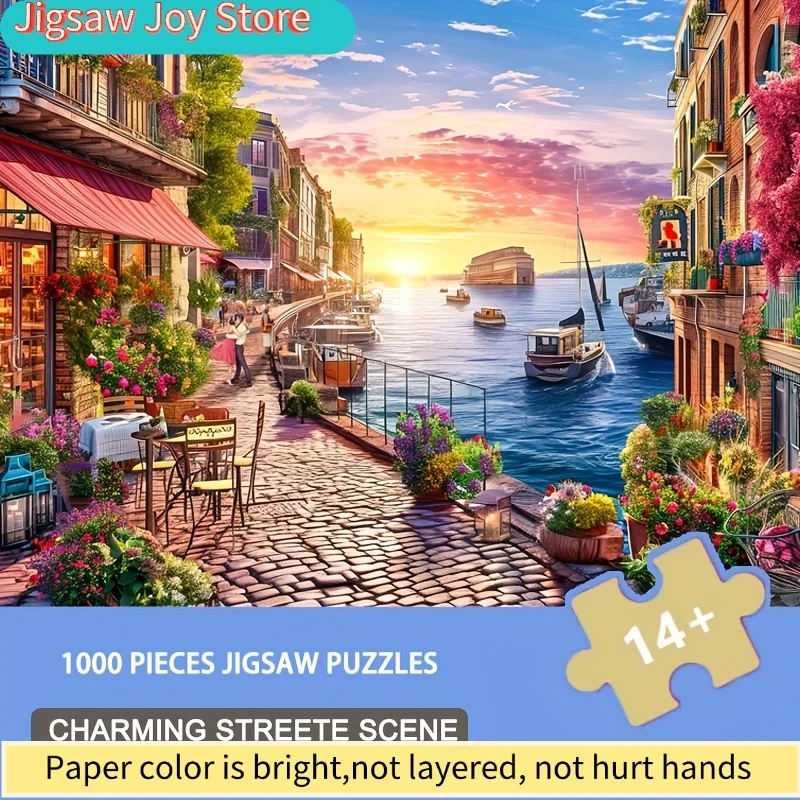 

Очаровательная уличная сцена: пазл из 1000 деталей, 70x50 см, коллекция «Европейская деревня», винтажный городской пейзаж для путешественников и художников