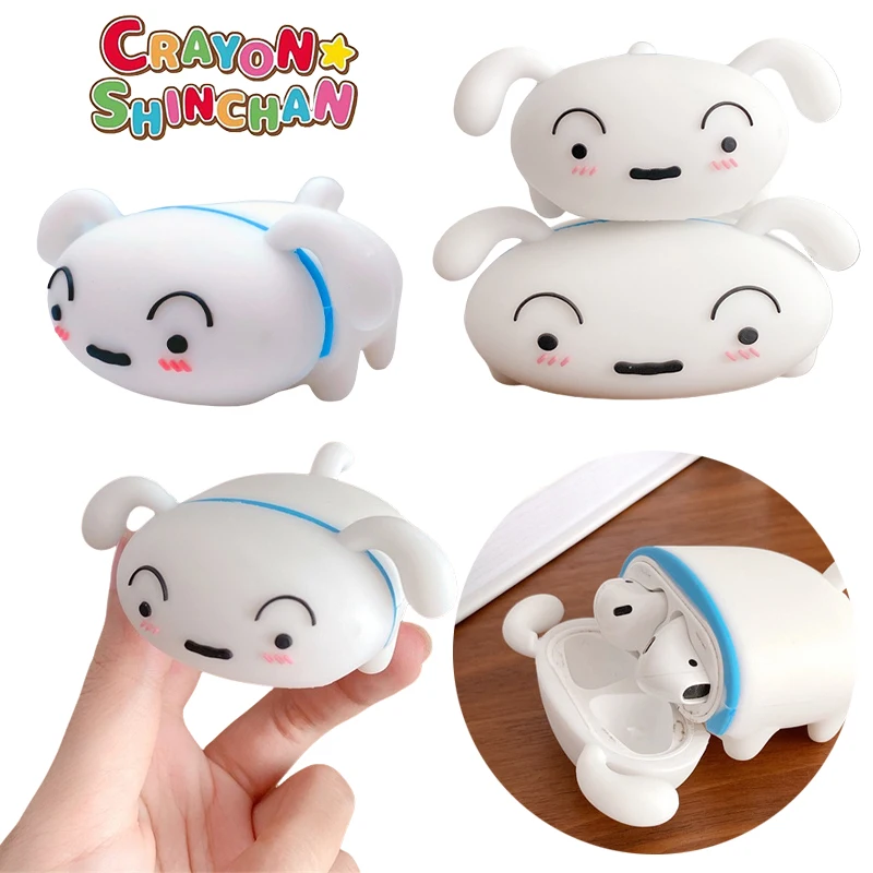 Crayon Shin-chan Nohara Shiro Cartoon Earphone Case for Airpods 1 2 3 Pro Anime Cute Protective Silicone Shell Headphone Cover