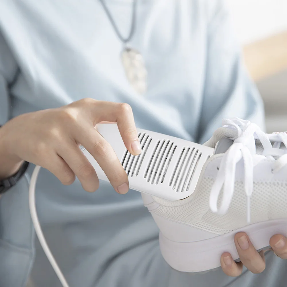 مجفف أحذية USB 5 فولت، مزيل رطوبة الأحذية المحمول، توقيت ذكي، تجفيف سريع للأحذية الرياضية، مجفف أحذية كهربائي، أبيض