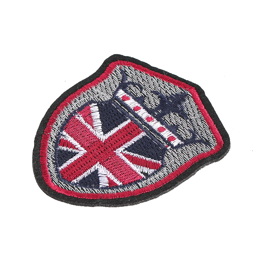 Embroidered British Shield Patch UK Flag Iron On Sew On Badge Military Style Union Jack Applique Hat Jacket Backpack DIY Decor