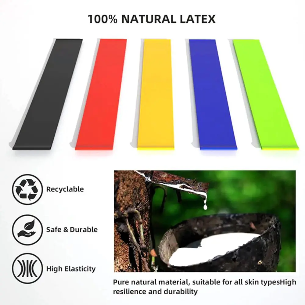 Resistance Bands Set for Men and Women 5 Different Levels Elastic Band Bands for Home Fitness Stretching Pilates Exercise Bands