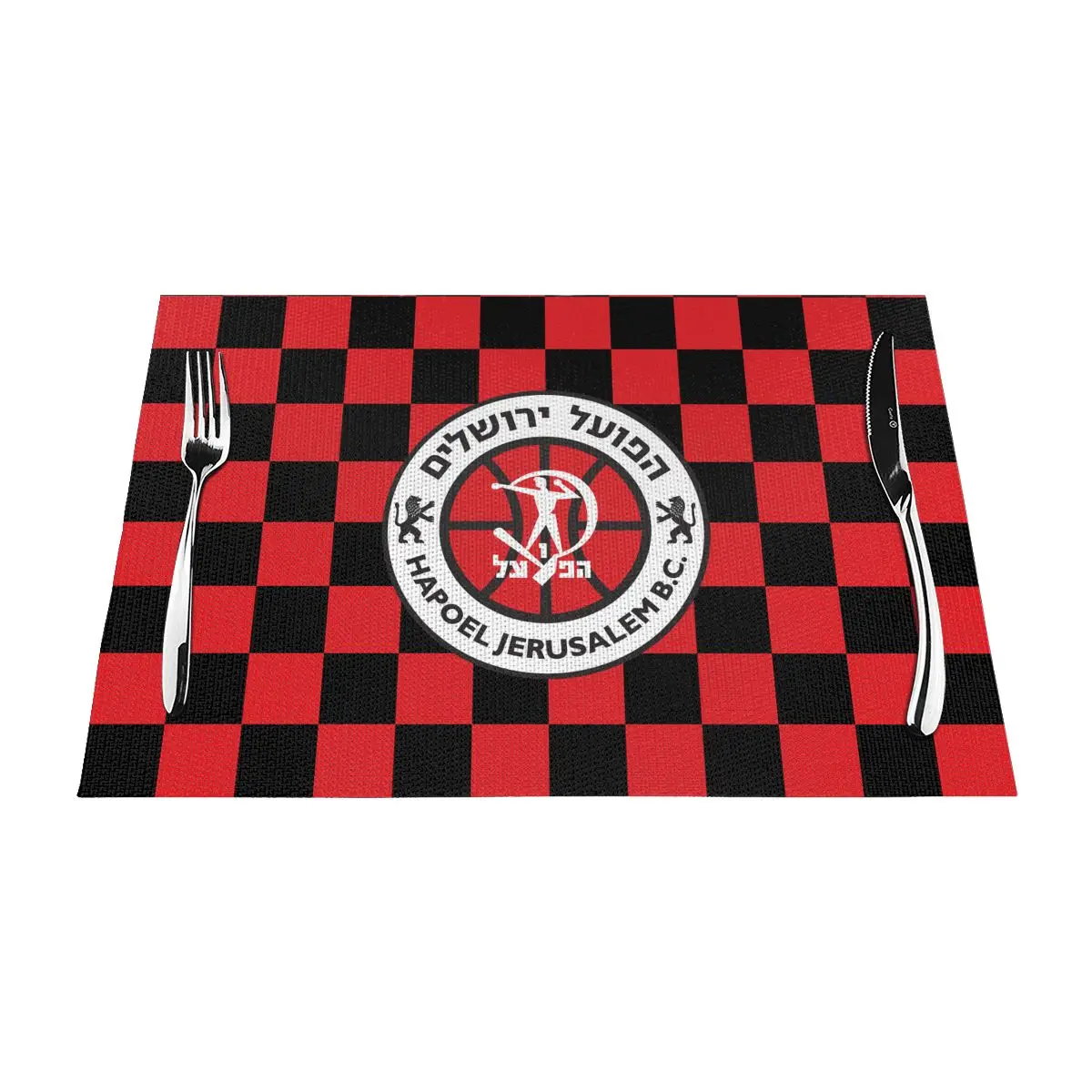 

Israel Hapoel Jerusalem Bc PVC Woven Placemats Waterproof Easy Clean Wipeable Decoration for Restaurant Kitchen