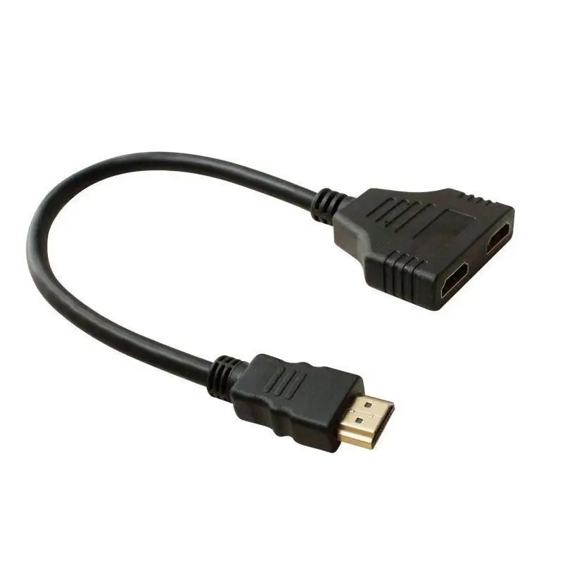 2PCS HDTV 1 In 2 Out Splitter Cable, 1 Male to 2 Female 1 to 2 HDTV Extension Cord for 3D Monitor & Computer