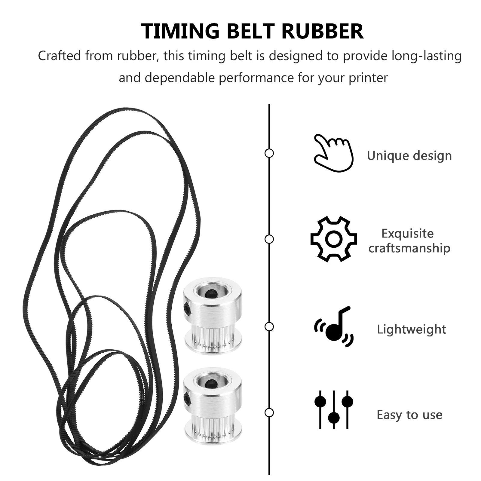 

1 set 1 Set Rubber Timing 6Mm Gt2 Replacement Parts Pulleys Wrench Compatible Set Transmission Precise Easy Installation
