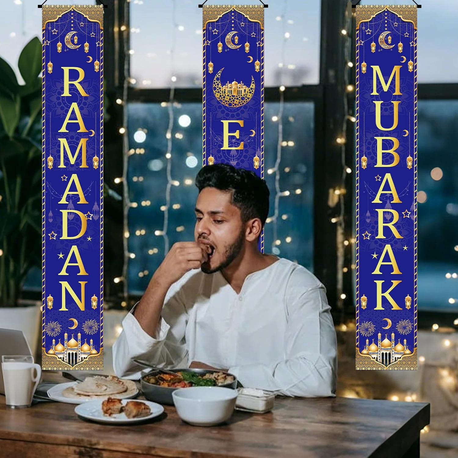 3Pcs Eid Ramadan Mubarak Large - Home Decor Ramadan ulasan dan harga