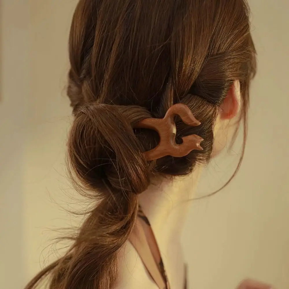 

Wood Wooden Hair Stick Cat Animals Chinese Style Hairpin Hair Sticks for Buns Hair Sticks for Long Hair Hanfu Headwear Girls