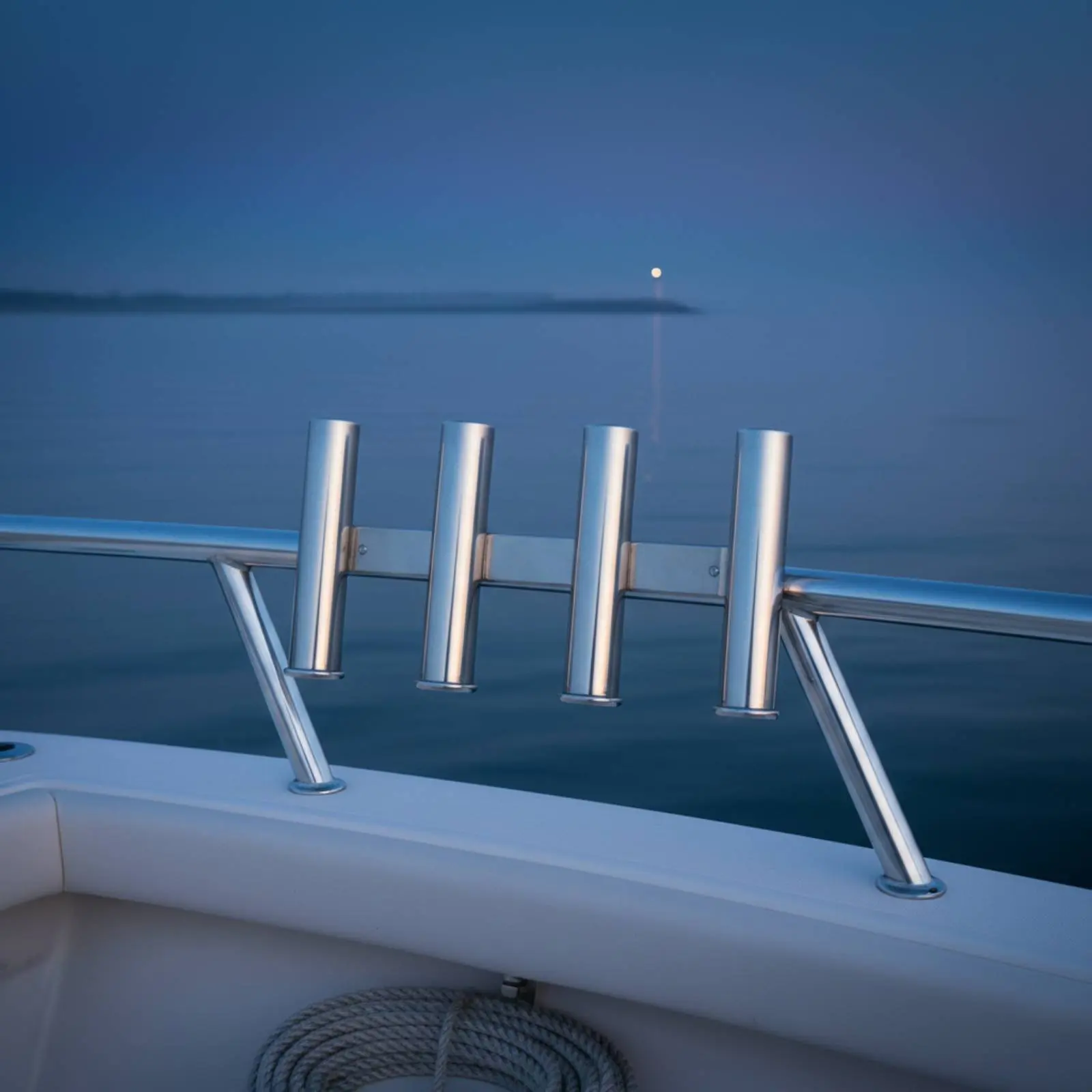 

4 Tube Rod Holder Rust Resistant Stainless Steel Rod Holder Marine Gear Saltwater Friendly Polished Finish for Anglers