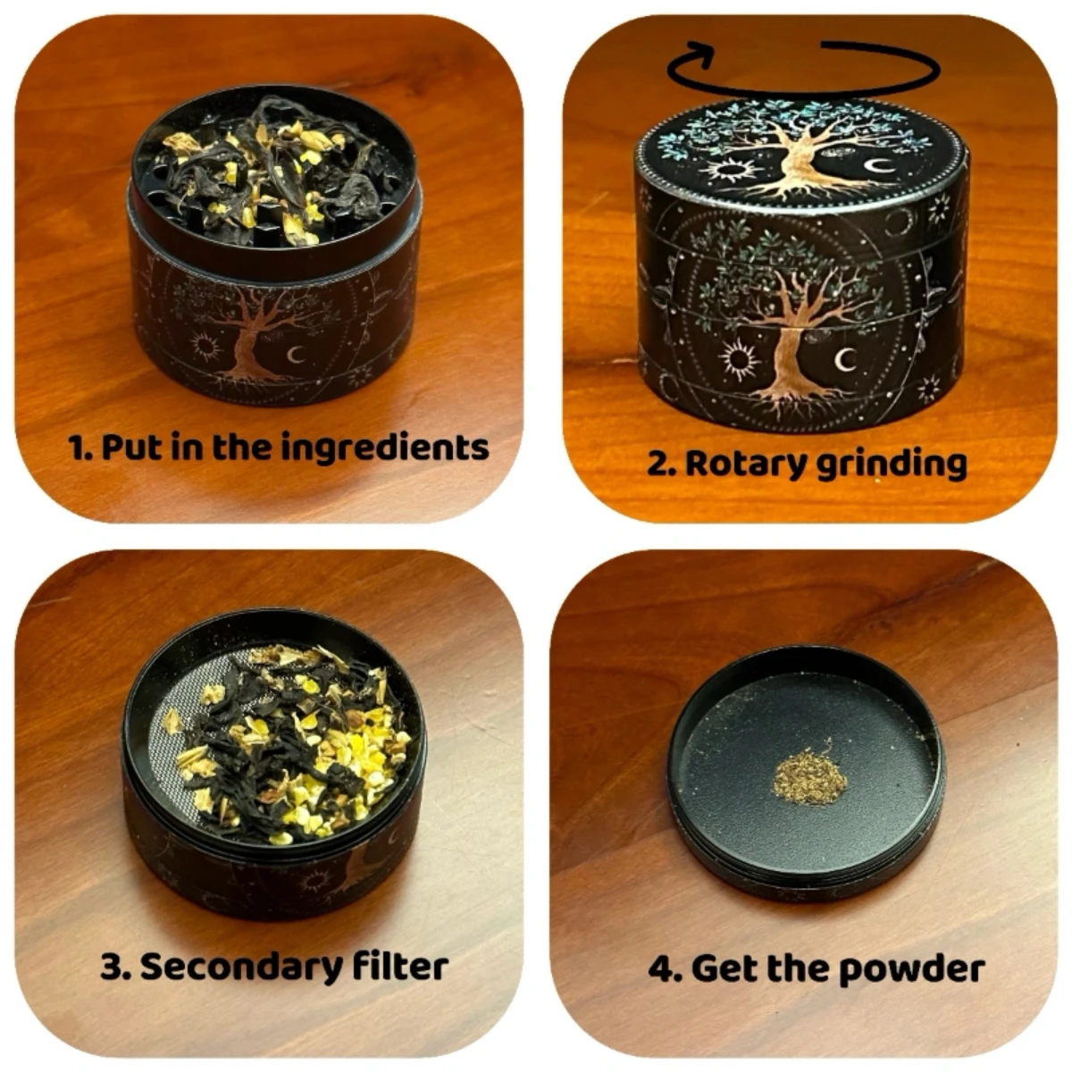 2inch 5cm Golden Sun Face 4-Layers Herb Grinder Zinc Alloy Crusher Metal Manual Raw Cutter Grass Grinder Smoking Tool Gift - view 5